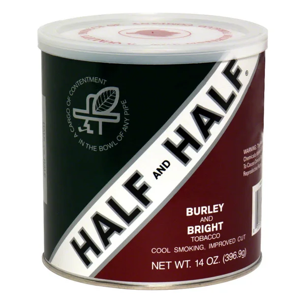 Half and Half Smoking Tobacco - Burley and Bright - 14 oz