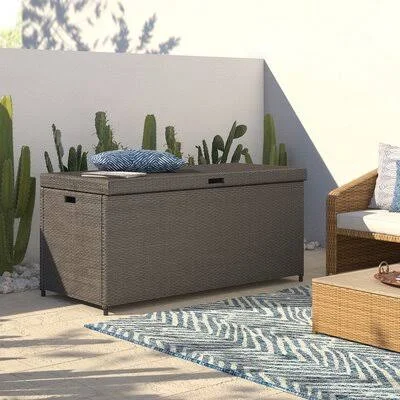 Crawfordsville Outdoor Resin Wicker Deck Box Color: Gray