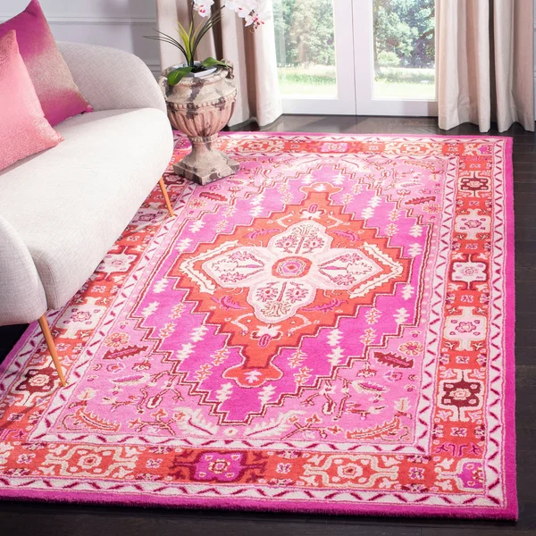 Safavieh 5& x 5& Square Bellagio BLG545B Red Pink Rug