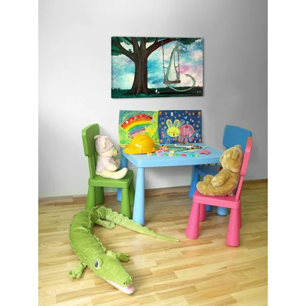 Parvez Michel 16 in. H x 24 in. W Dragon Swing by Marmont Hill Printed Canvas Wall Art - Multi-Colored