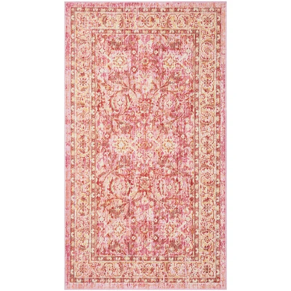 Safavieh WDS341B Windsor Pink, Orange Area Rug - 6& x 6& Square