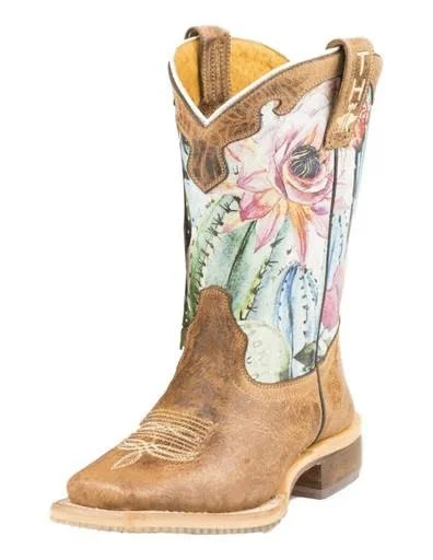 Tin Haul Boots Boys Tin Haul Kids Cactilicious Raised to Be Sharp 7in Boot 9 Brown - Girl's