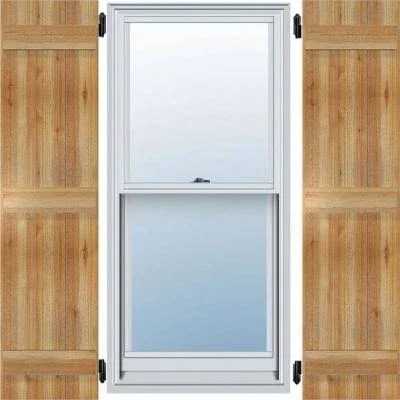 Ekena Millwork RBJ06S21X070RWR 21 1/2x22W x 70x22H TimberCraft Four 5 3/8x22 Boards Joined Board-n-Batten Shutters, Rough Sawn W