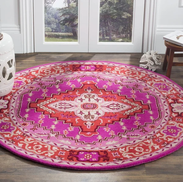Safavieh 5& x 5& Square Bellagio BLG545B Red Pink Rug