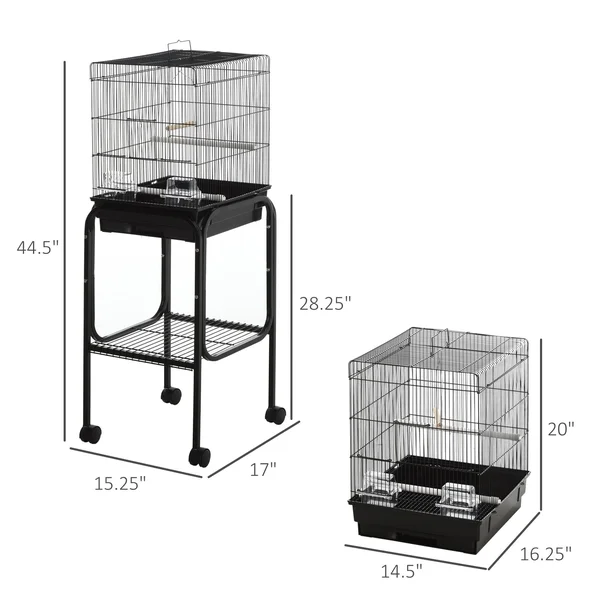 Pawhut 51x22 Bird Cage - Black