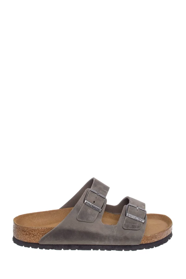 Birkenstock Arizona Oiled Leather Sandals, Iron, Size 42
