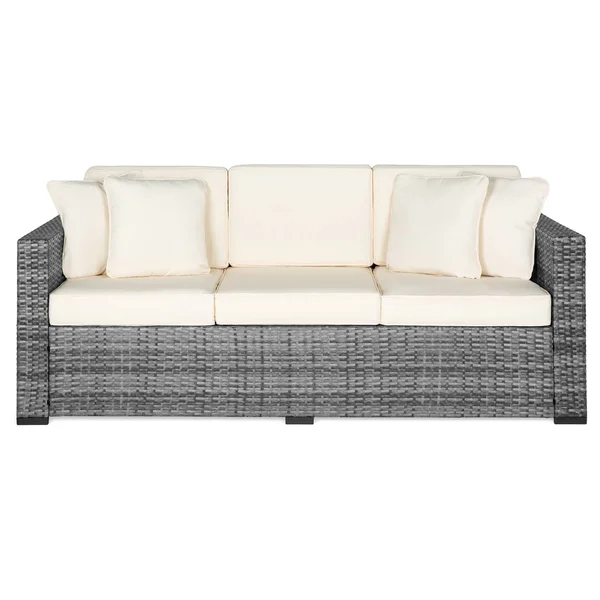 Best Choice Products 3-Seat Outdoor Wicker Sofa with Cushions, Gray