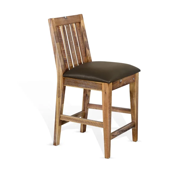Sunny Designs 24x22H Slatback Barstool with Cushion Seat 1450RA-24