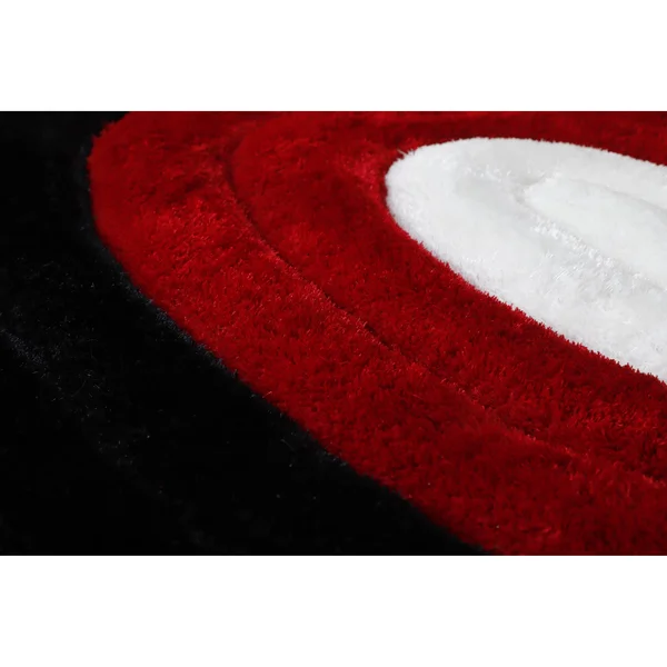 MDA Home Mateos Shag Red/Black Polyester Area Rug - 5' x 7'