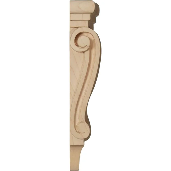 Ekena Millwork CORW05X02X16PTGM 5 1/8x22W x 2 3/8x22D x 15 1/2x22H Medium Traditional Pilaster Wood Corbel, Mahogany