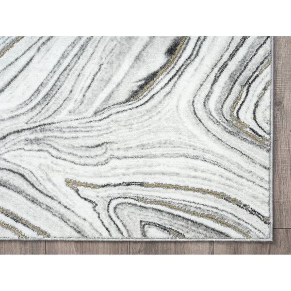 Abani Luna LUN160A Contemporary Granite and Gold Area Rug - 53x76