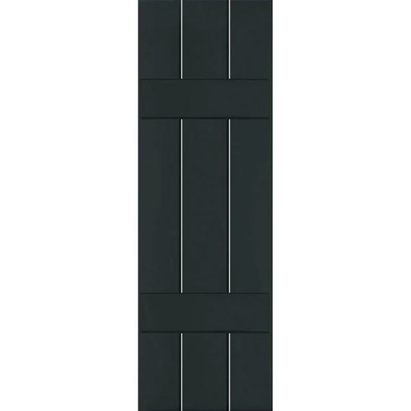 Ekena Millwork 2-Pack 12-in W x 60-in H Black Forest Green Board and Batten Wood Western Red Cedar Exterior Shutters - RWB12X060