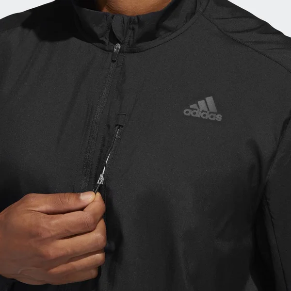adidas Men's Water-Repellent Running Jacket - Black