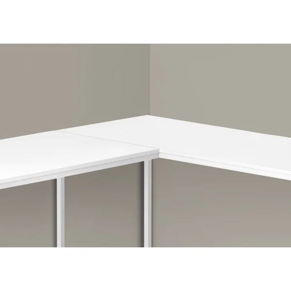 Monarch Computer Desk - 58x22L, White Top, White Metal Corner