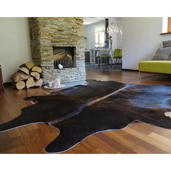 Pergamino Brindle Dark Cowhide Rug Large (Dark Brown/Black)