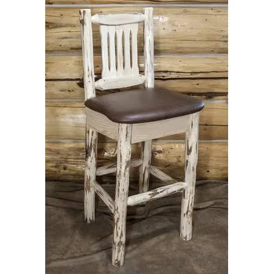 Abordale 30x22 Faux Leather Upholstery Bar Stool Loon Peak Upholstery: Saddle