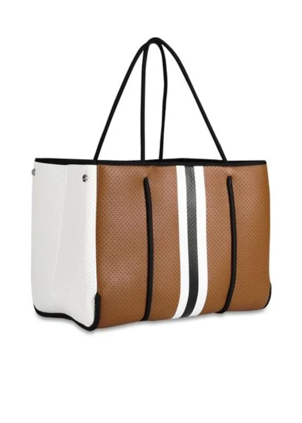 Haute Shore - Greyson Milan - Neoprene Tote Bag, Saddle Brown