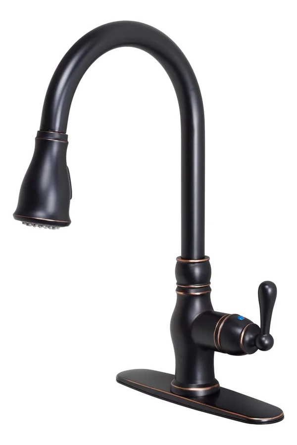 Ultra Uf14105 Oil Rubbed Bronze Finish Single-Handle Kitchen Faucet with Pull-Down Spray