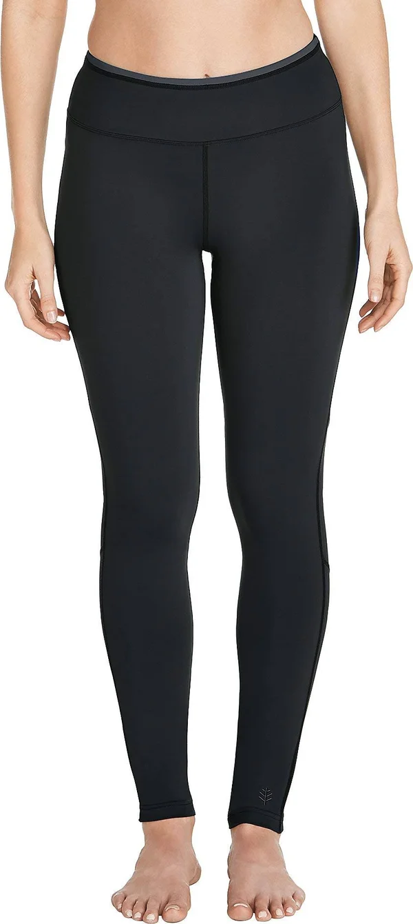 Coolibar Women's Swim Leggings - Sun Protective Clothing For Women, Black, X-Large