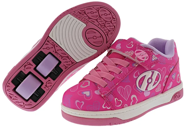 Heelys Unisex Children's Dual Up X2 - Hot Pink/White/Hearts
