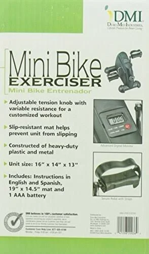 DMI Mini Exercise Bike, Mini Fitness Cycle with Mat