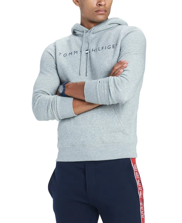 Tommy Hilfiger Men's Lock Up Logo Hoodie Sport Grey Heather
