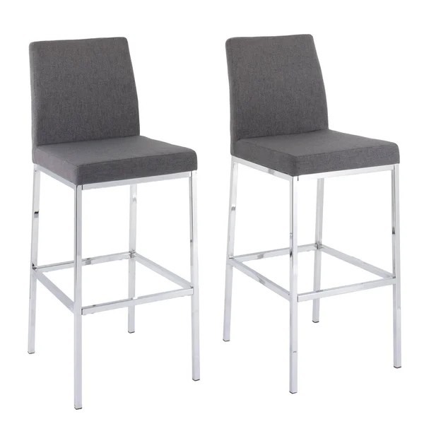 CorLiving Bar Height Fabric Barstools with Chrome Legs Set of 2