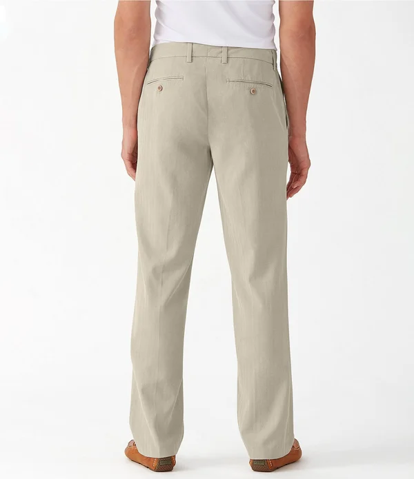 Tommy Bahama Big Tall Havana Herringbone Flat-Front Pants - 44 30