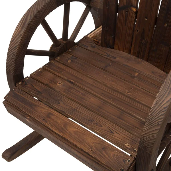 Outsunny Wood Adirondack Outdoor Rocking Chair with Slatted Design and Oversize Back for Porch - Poolside, or Garden Lounging