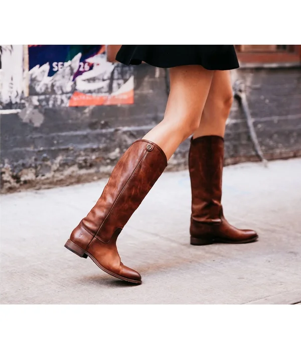 Frye Melissa Button 2 Wide Calf in Cognac, Women's Size 6.5
