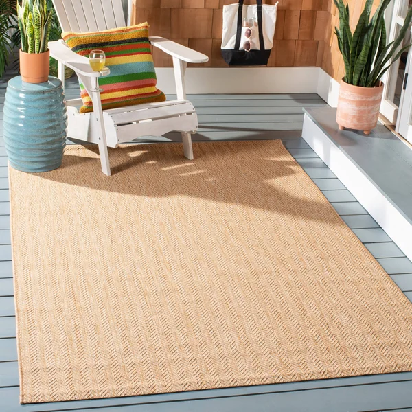 Safavieh Courtyard Navy, Grey Area Rug; 8& x 11&