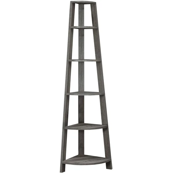 15.5x22 x 22.5x22 x 71.25x22 Dark Taupe Particle Board Bookshelf