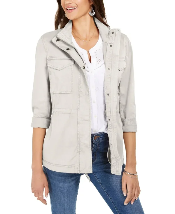 Style & Co Twill Jacket, Created for Macy&s - Shiitake