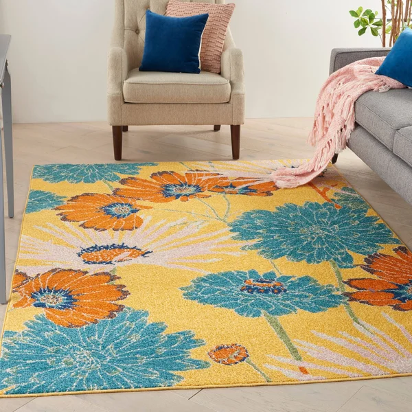 Nourison Allur ALR06 Area Rug, Turquoise Multicolor, 9& x 12&