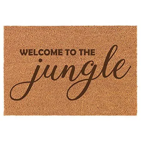 30 inch x 18 inch Coir Doormat Entry Door Mat Funny Welcome to The Jungle
