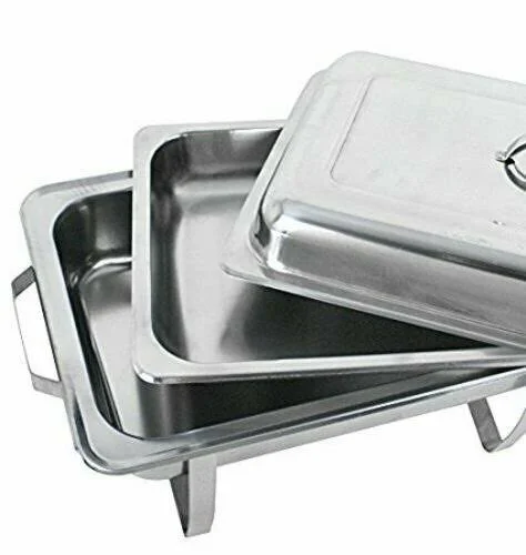 Upgraded 8 qt Stainless Steel Chafer Dishes, Full Size Chafer Chafing