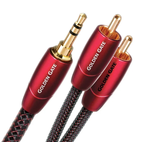 AudioQuest Golden Gate - Audio cable - solid - 10 ft - M RCA x 2 to M ini-phone stereo 3.5 mm