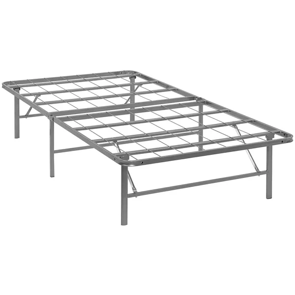 Modway Horizon Stainless Steel Bed Frame, Silver, Twin