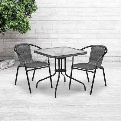 Nathaniel 3 Piece Bistro Set Zipcode Design Color: Gray