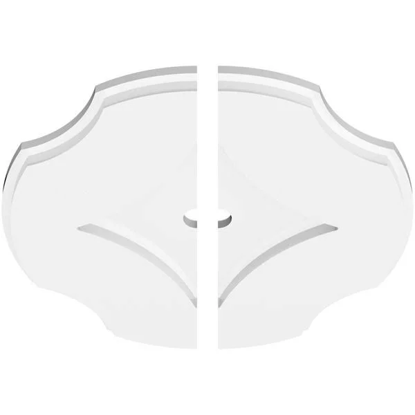 14 inchod x 1 inchid x 4 3/4 inchc x 1 inchp Percival Architectural Grade PVC Contemporary Ceiling Medallion, Two Piece