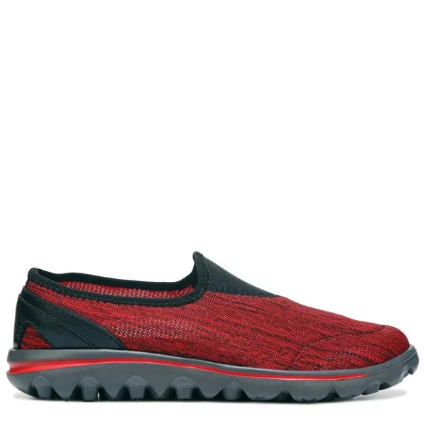 Women's Propet TravelActiv Slip on Black Red - in Size 7
