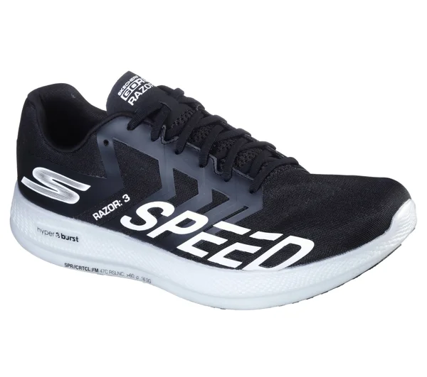 Skechers Men's GOrun Razor 3 Hyper Athletic Shoes Black/White 10.5
