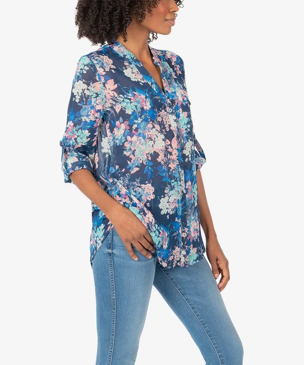 Kut from The Kloth Jasmine Printed Top (Quartu Navy)