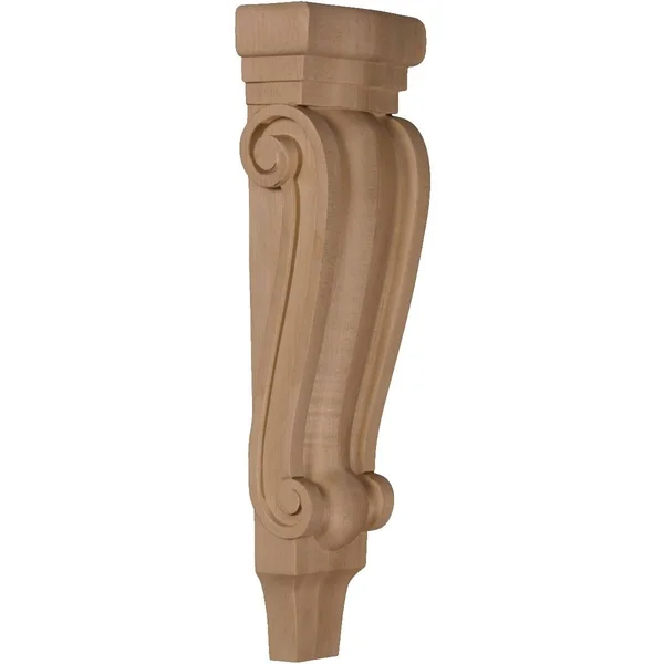 Ekena Millwork CORW05X02X16PTGM 5 1/8x22W x 2 3/8x22D x 15 1/2x22H Medium Traditional Pilaster Wood Corbel, Mahogany
