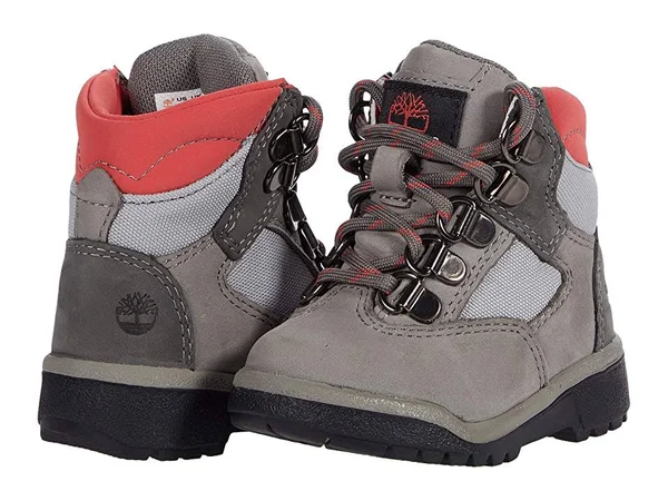 Timberland Kids 6 Leather/Fabric Field Boot (Big Kid) Boys Shoes Medium Grey Nubuck : 5.5 Big Kid M