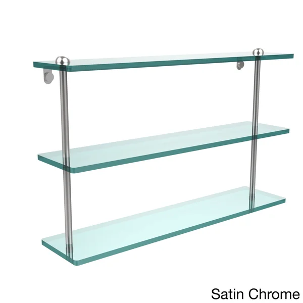 Allied Brass 22 inch Triple Tiered Glass Shelf Matte Black