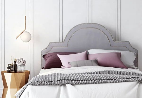 TOV Furniture Laylah Grey Velvet Headboard - Queen