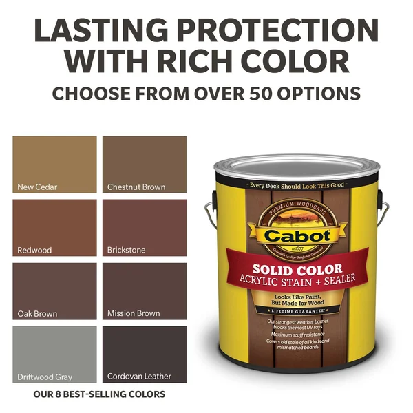 Cabot Foothill Solid Exterior Wood Stain and Sealer (1-Gallon) in Blue - FOOTHILL-238846