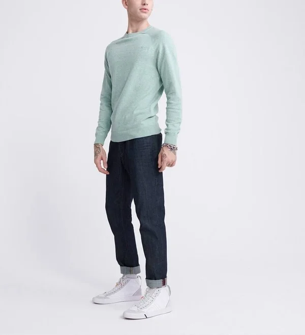Superdry Orange Label Cotton Jumper, Green (S)