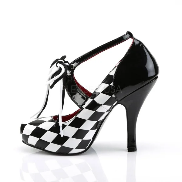 Funtasma - HARLEQUIN-03 10 - Black-White Patent-Checkers